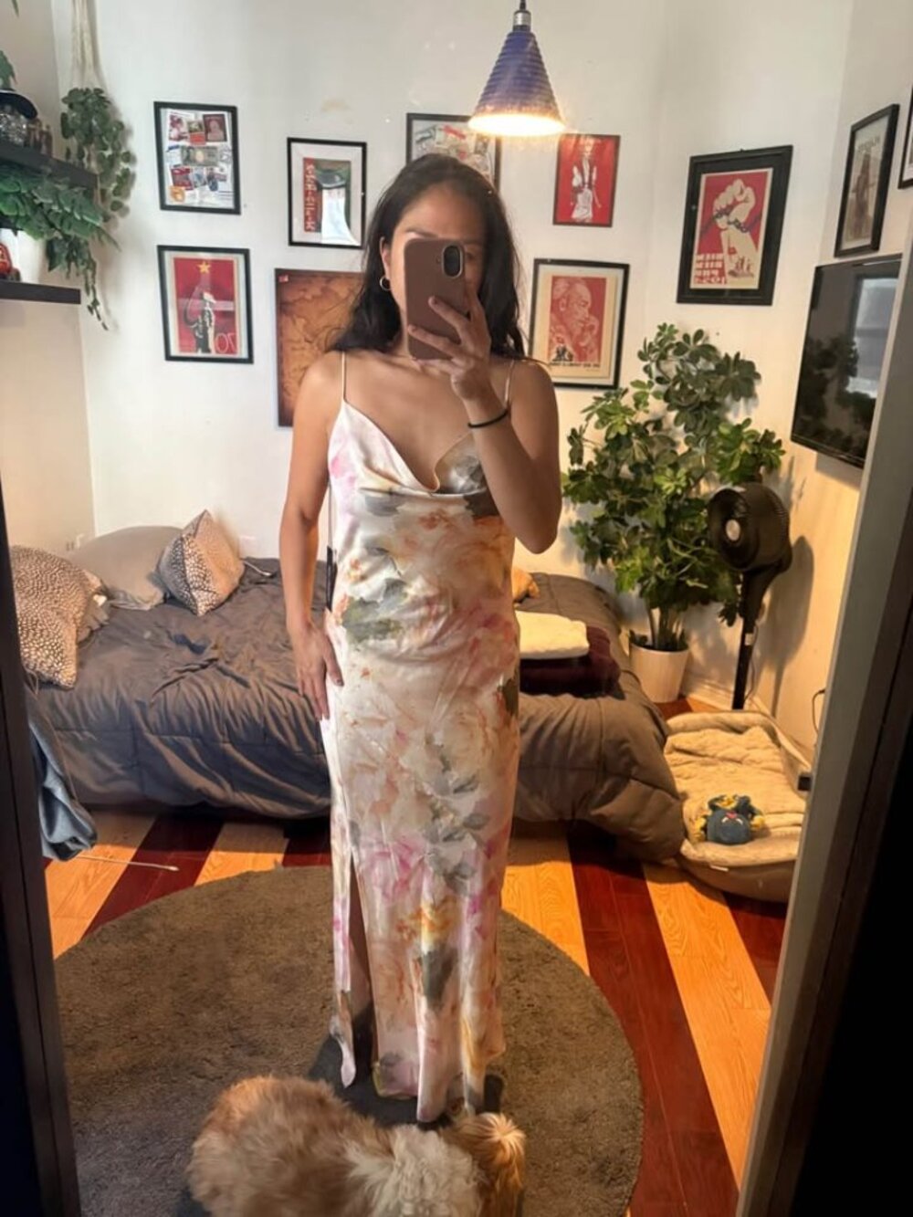 Rachel Zoe Floral Satin Dress (Small)